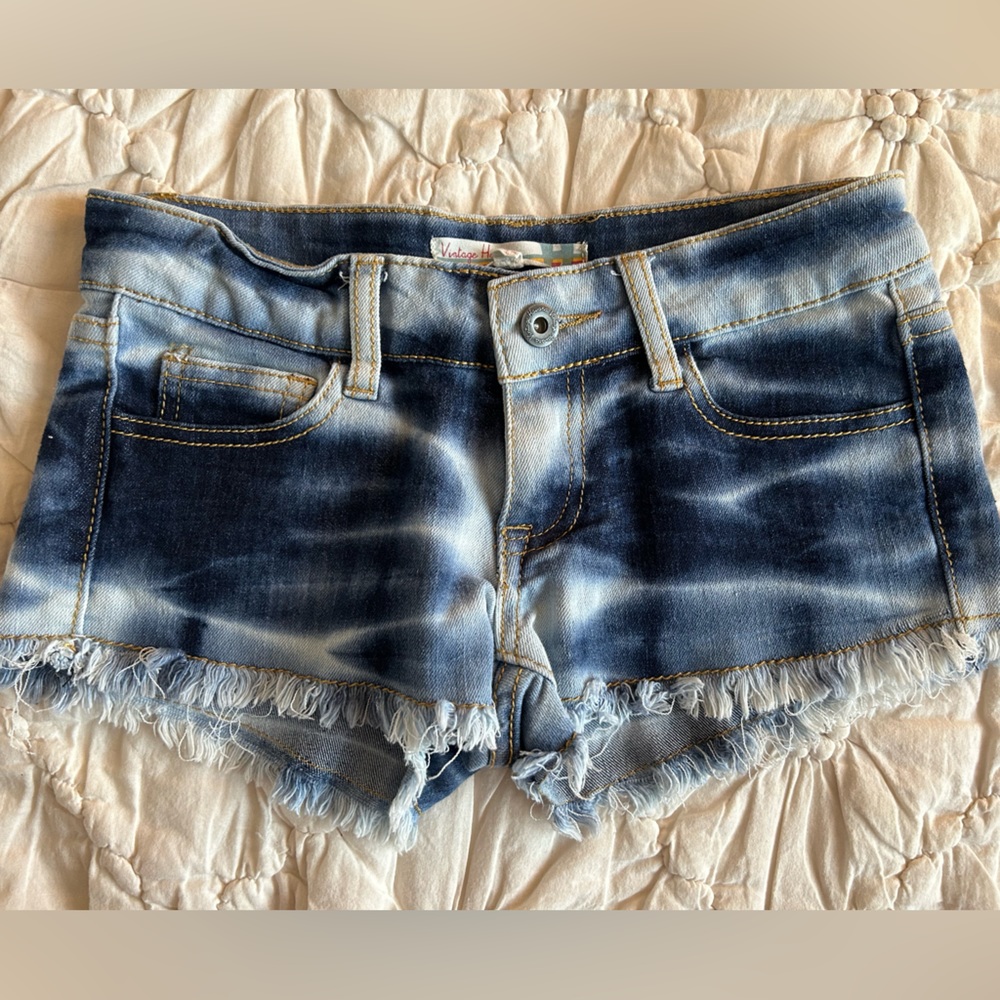 Vintage Havana Tye Dye frayed jean shorts